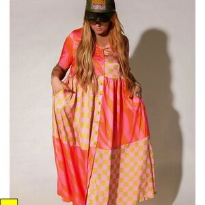 Colorful Checkered Maxi Dress